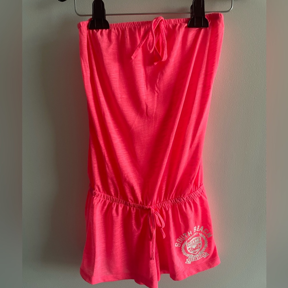 Pink Romper with Drawstring Waist